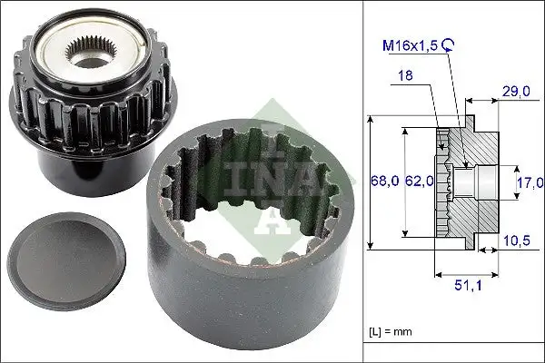 Kit de manchons flexibles d'accouplement INA 535 0206 10