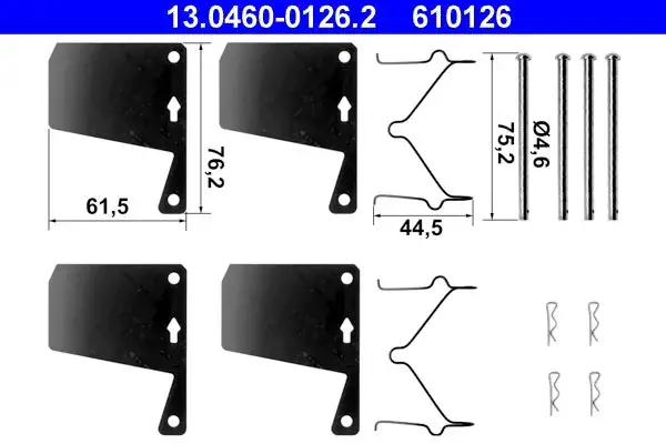 Kit d'accessoires, plaquette de frein à disque ATE 13.0460-0126.2