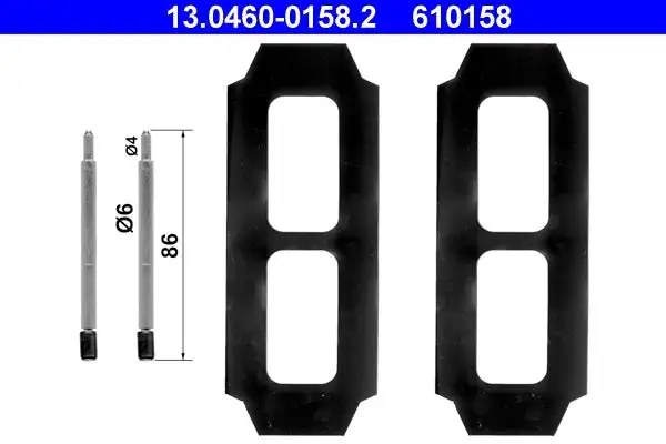 Kit d'accessoires, plaquette de frein à disque ATE 13.0460-0158.2