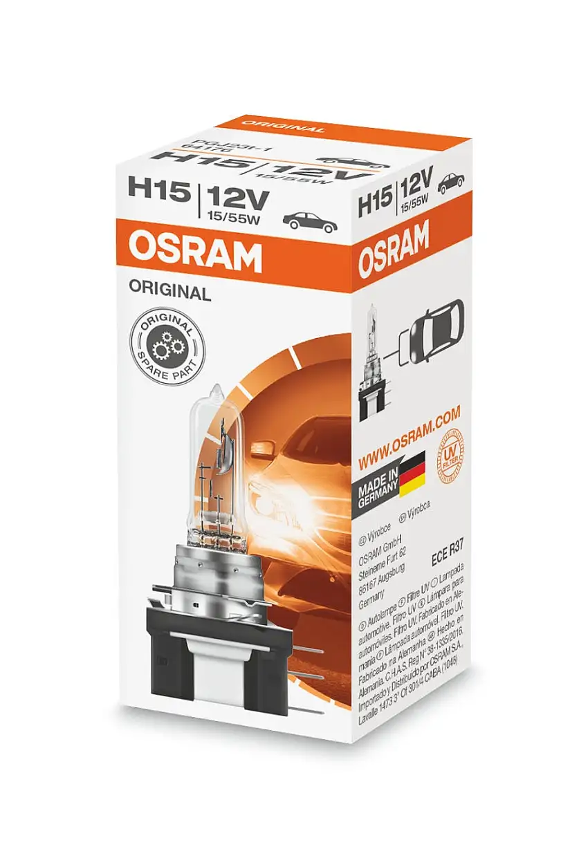 OSRAM - Ampoule, projecteur longue portée halogène H15 12V 55/15W 3200K - 64176
