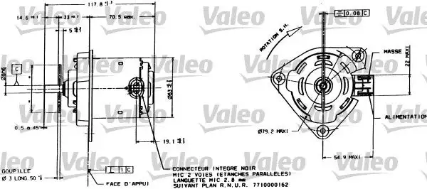 Moteur électrique, ventilateur pour radiateurs VALEO 698015