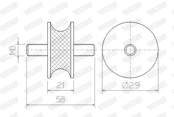 Bandes de caoutchouc, échappement WALKER 81354