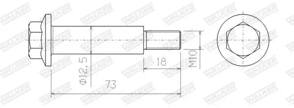 Boulon, système d'échappement WALKER 83149