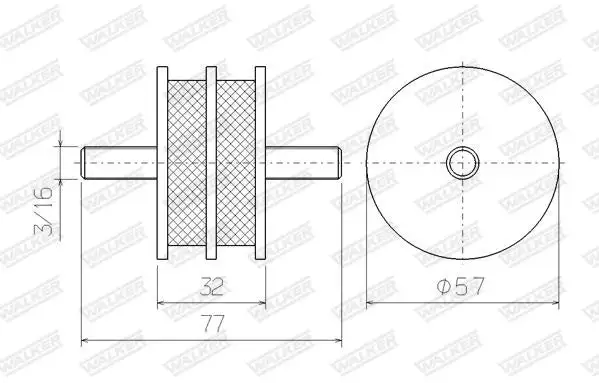 Bandes de caoutchouc, échappement WALKER 84080