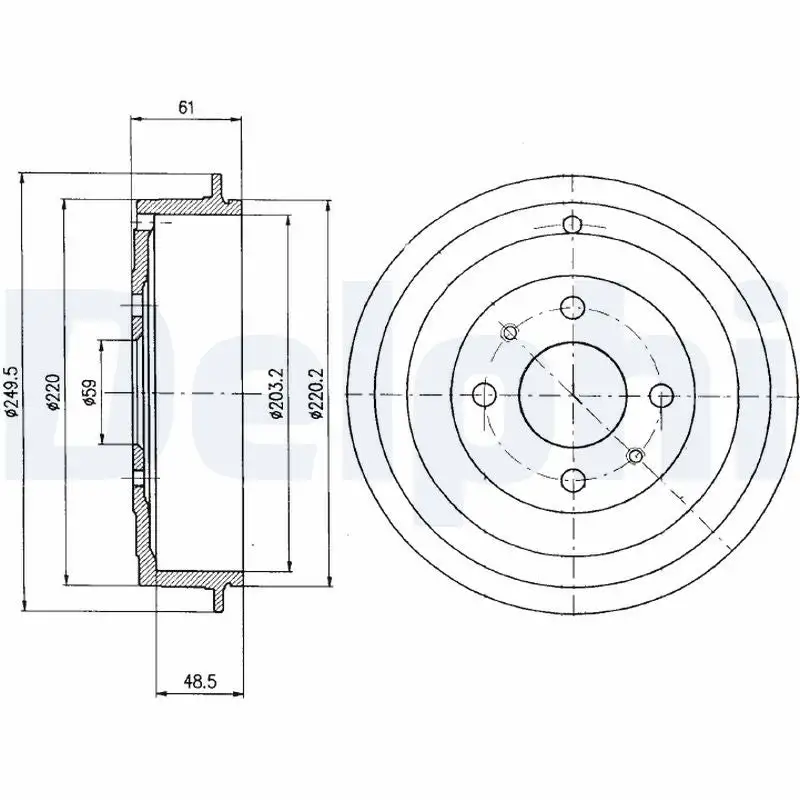 Tambour de frein DELPHI BF366