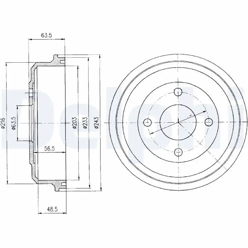 Tambour de frein DELPHI BF369