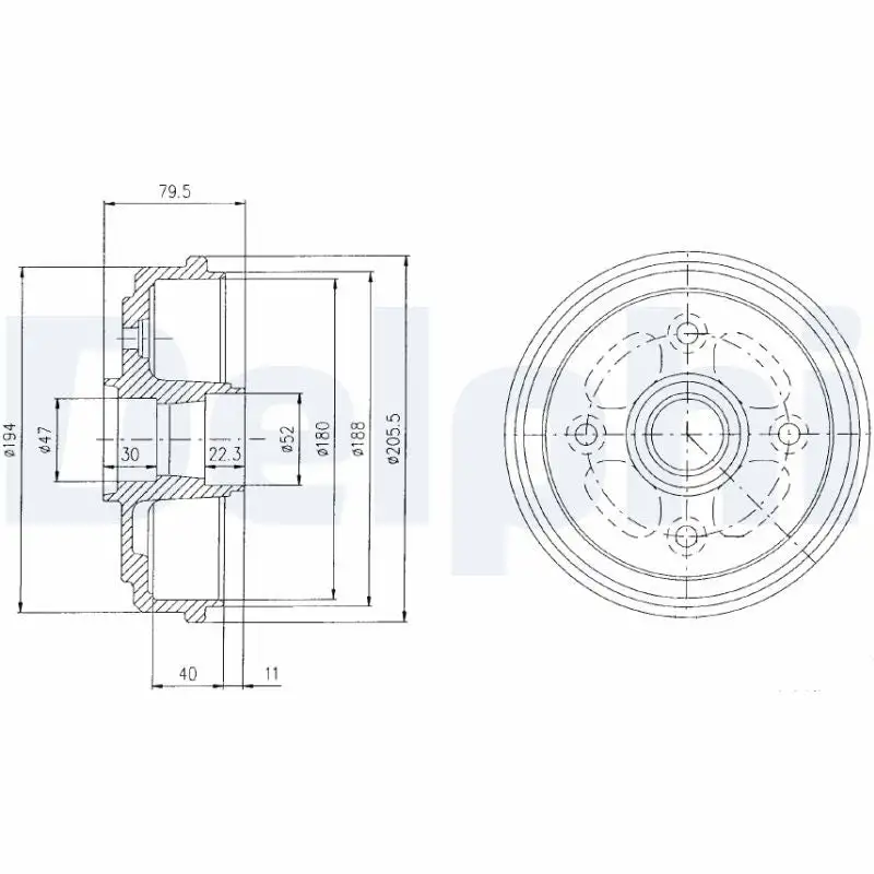 Tambour de frein DELPHI BF400