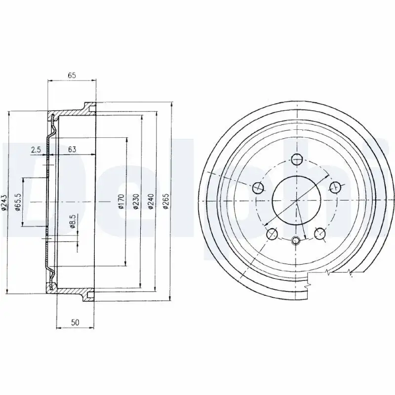Tambour de frein DELPHI BF403