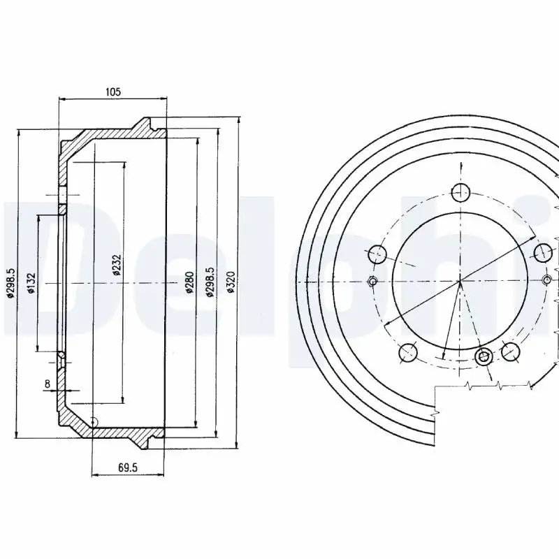 Tambour de frein DELPHI BF404
