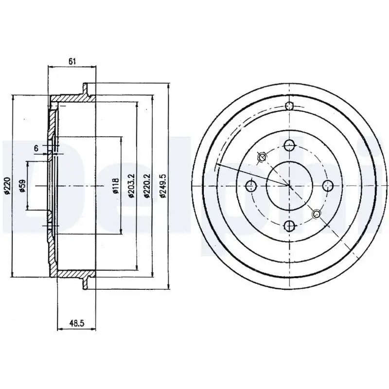 Tambour de frein DELPHI BF413