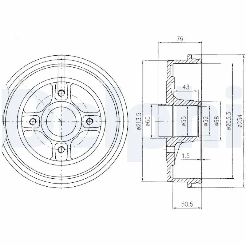 Tambour de frein DELPHI BF423