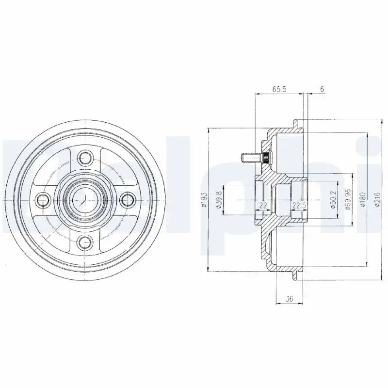Tambour de frein DELPHI BF434