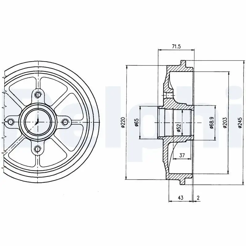 Tambour de frein DELPHI BF484