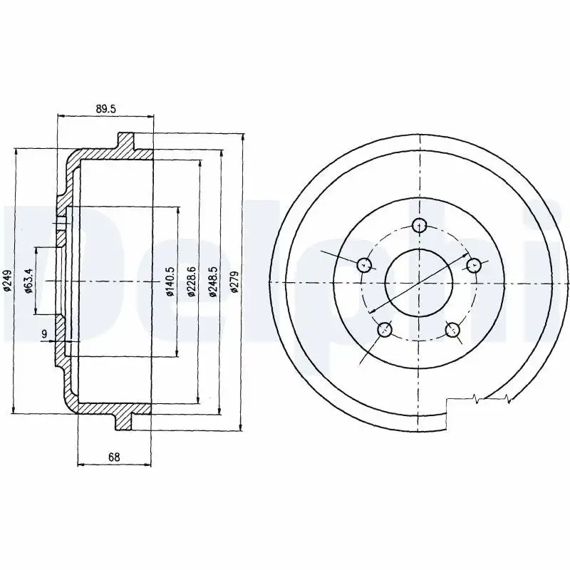 Tambour de frein DELPHI BF488