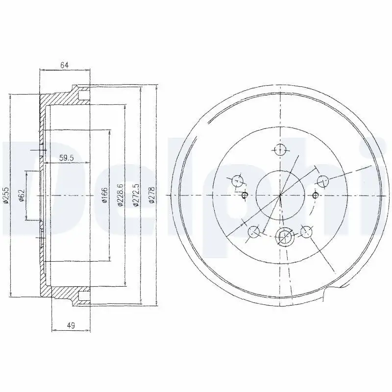 Tambour de frein DELPHI BF495
