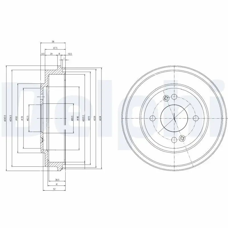 Tambour de frein DELPHI BF517