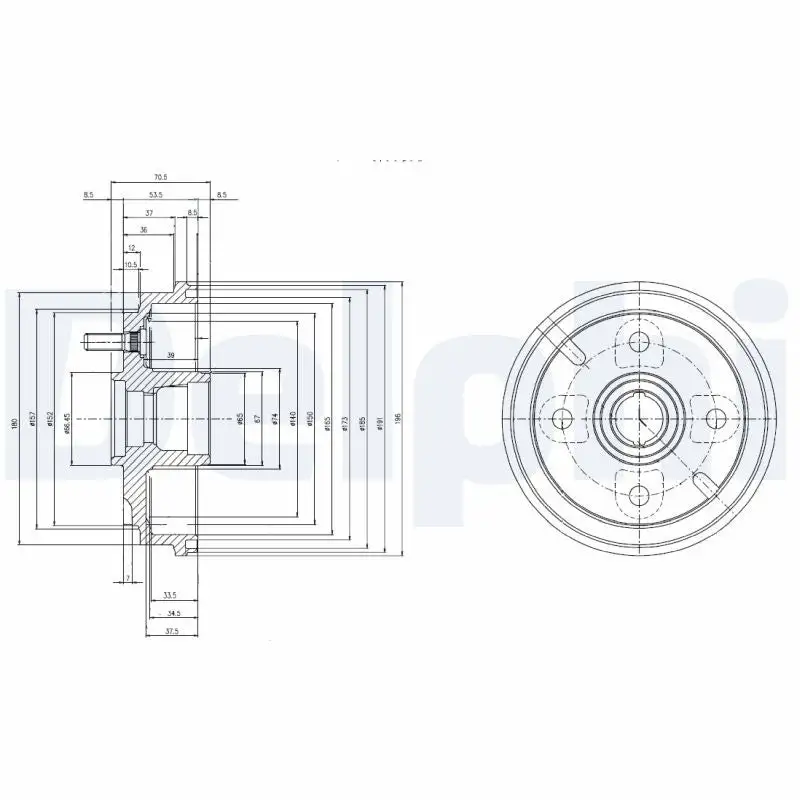 Tambour de frein DELPHI BF518