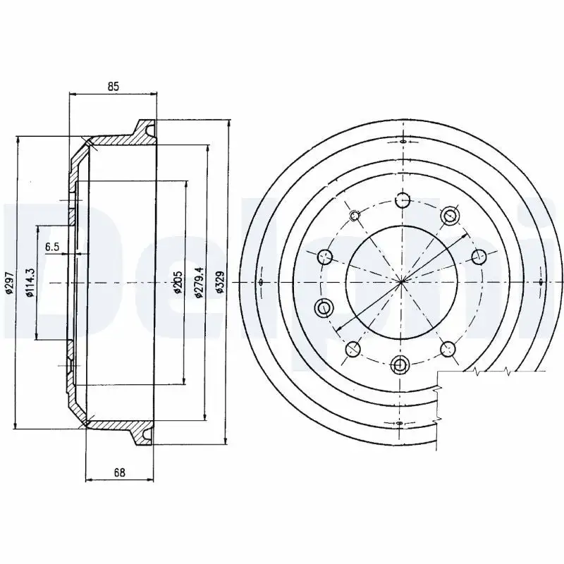Tambour de frein DELPHI BF82
