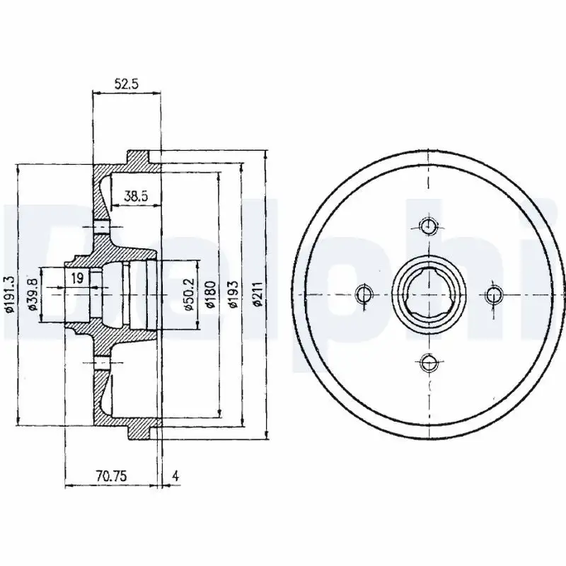 Tambour de frein DELPHI BF96