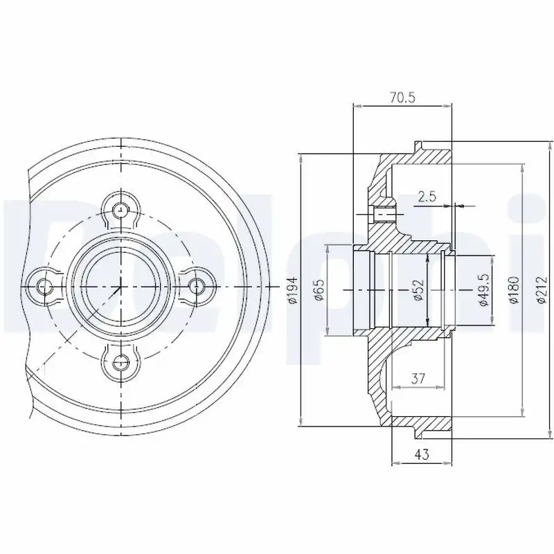 Tambour de frein DELPHI BFR190