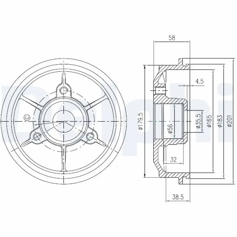 Tambour de frein DELPHI BFR267
