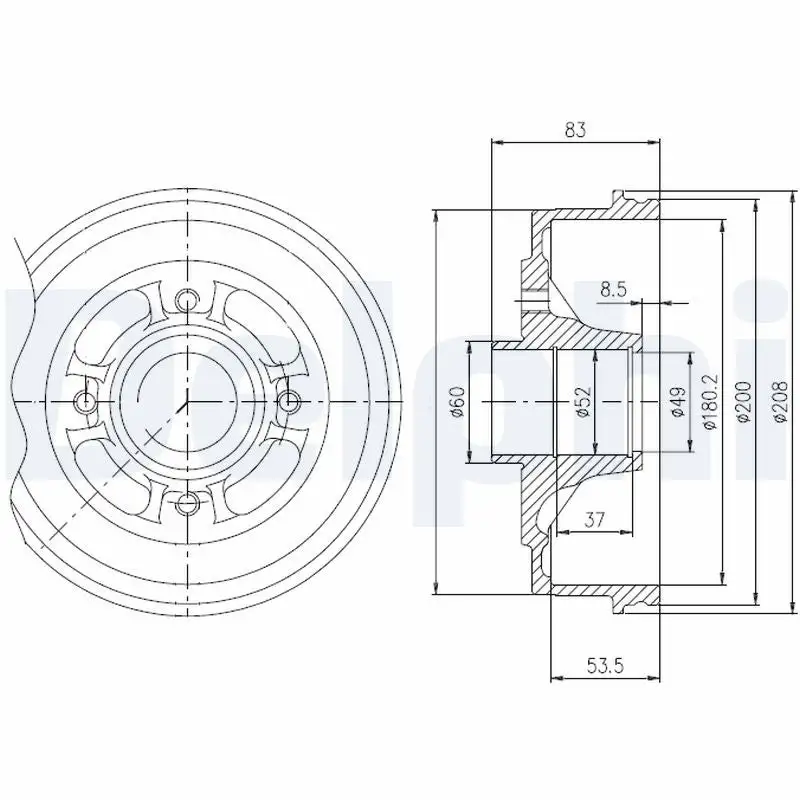 Tambour de frein DELPHI BFR272
