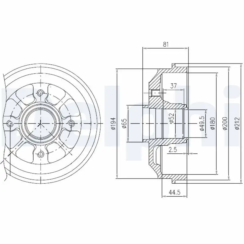 Tambour de frein DELPHI BFR282