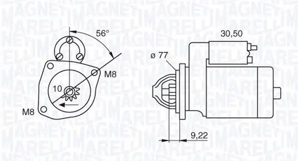 Démarreur MAGNETI MARELLI 063187001010