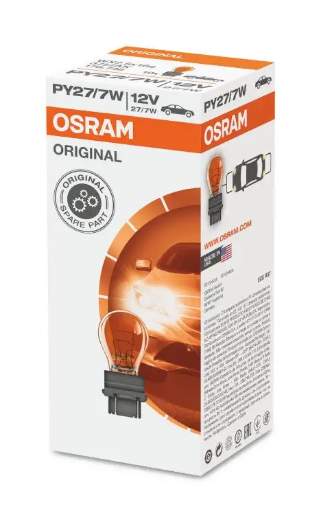 1 ampoule type PY27/7W 12V 7W Osram 3757AK