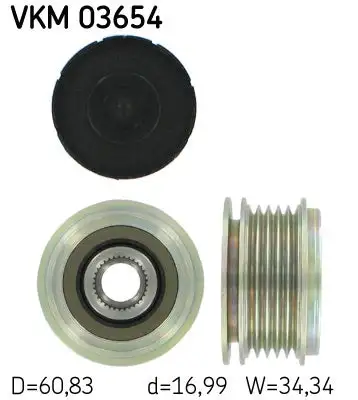 Poulie roue libre, alternateur SKF VKM 03654