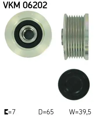 Poulie roue libre, alternateur SKF VKM 06202