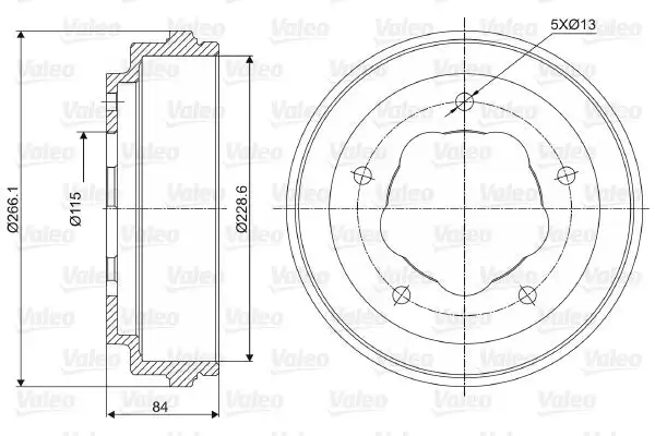 Tambour de frein VALEO 237038