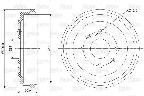 Tambour de frein VALEO 237041