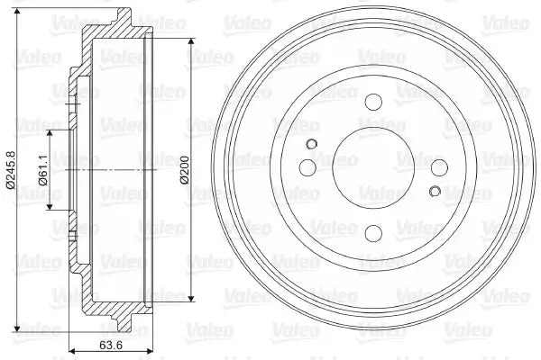 Tambour de frein VALEO 237043
