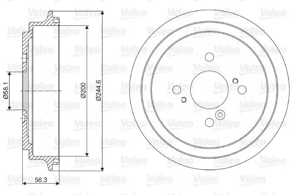 Tambour de frein VALEO 237044