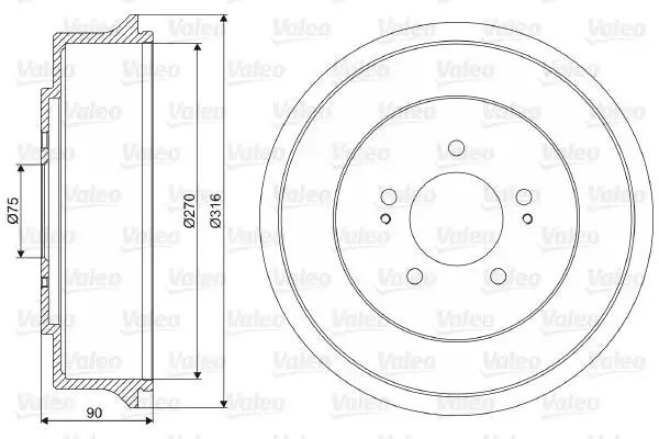 Tambour de frein VALEO 237047