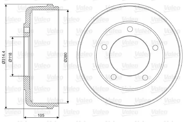 Tambour de frein VALEO 237048