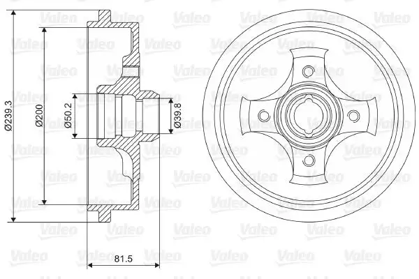 Tambour de frein VALEO 237049