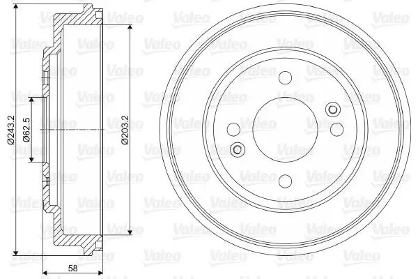 Tambour de frein VALEO 237051