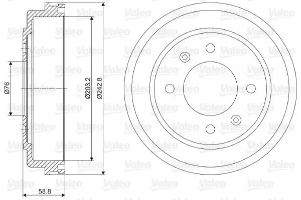 Tambour de frein VALEO 237055
