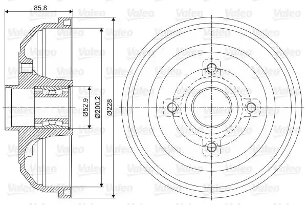 Tambour de frein VALEO 237058