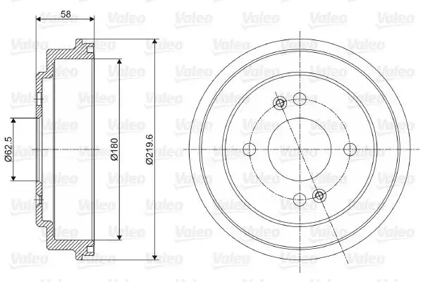 Tambour de frein VALEO 237059