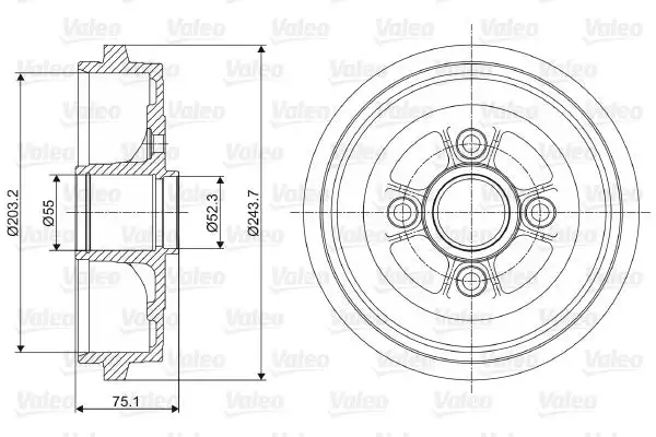Tambour de frein VALEO 237062
